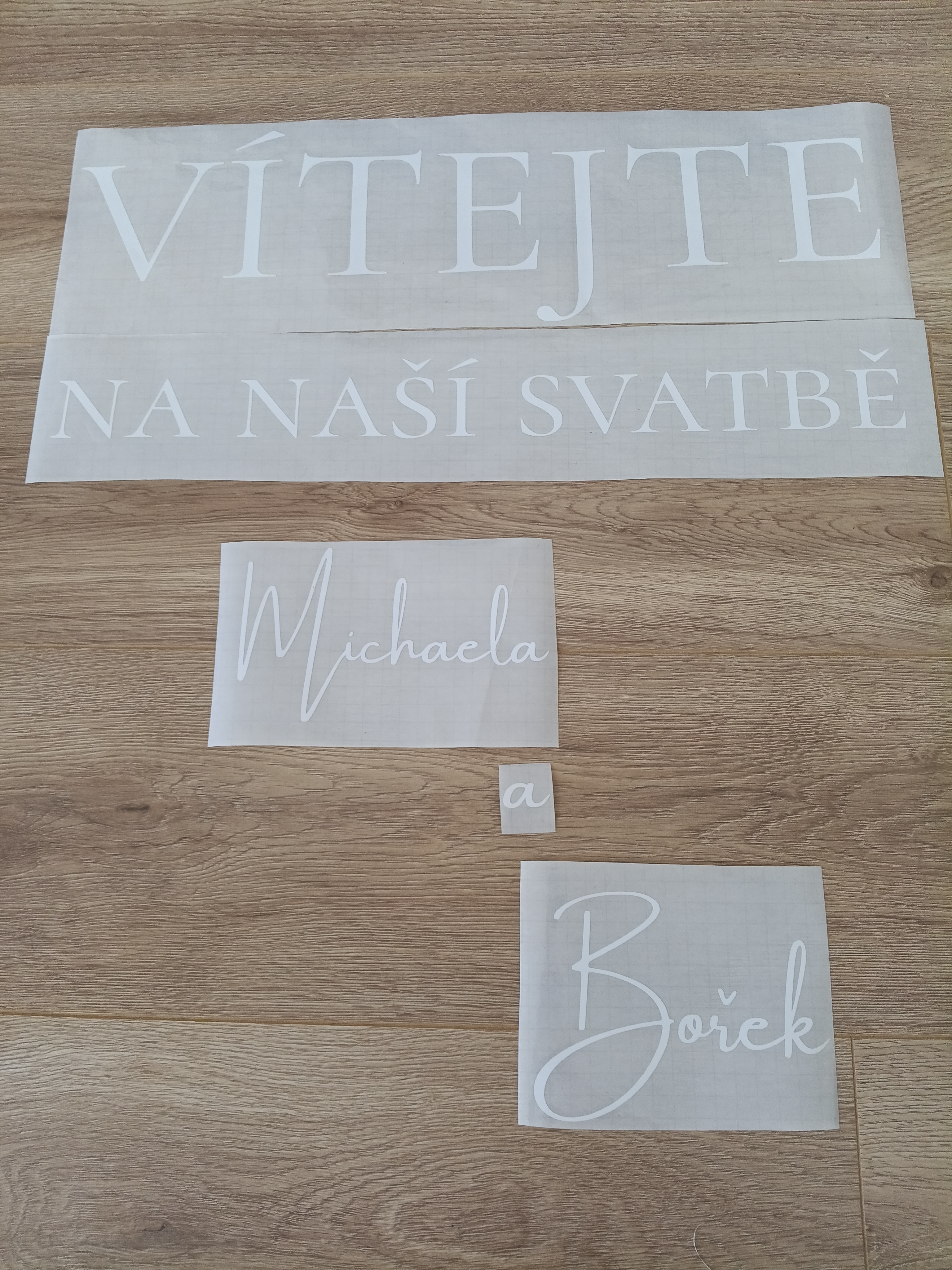 Svatební polep na zrcadlo na míru