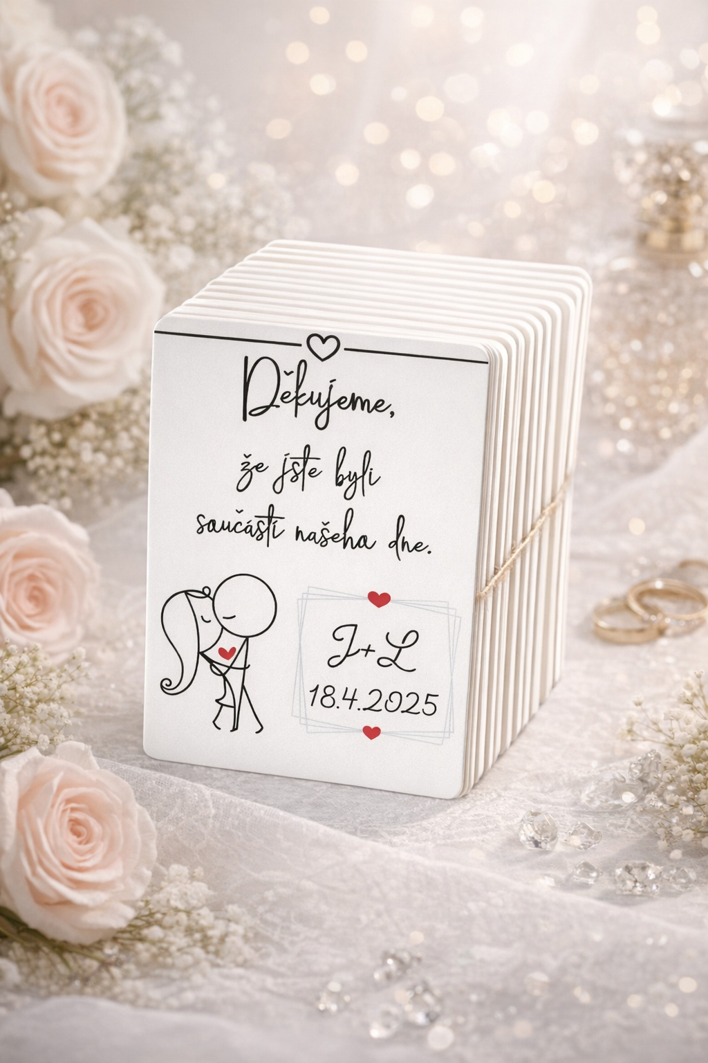Děkovná kartička - Zamilovaný pár