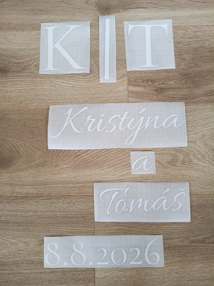Svatební polep na zrcadlo na míru