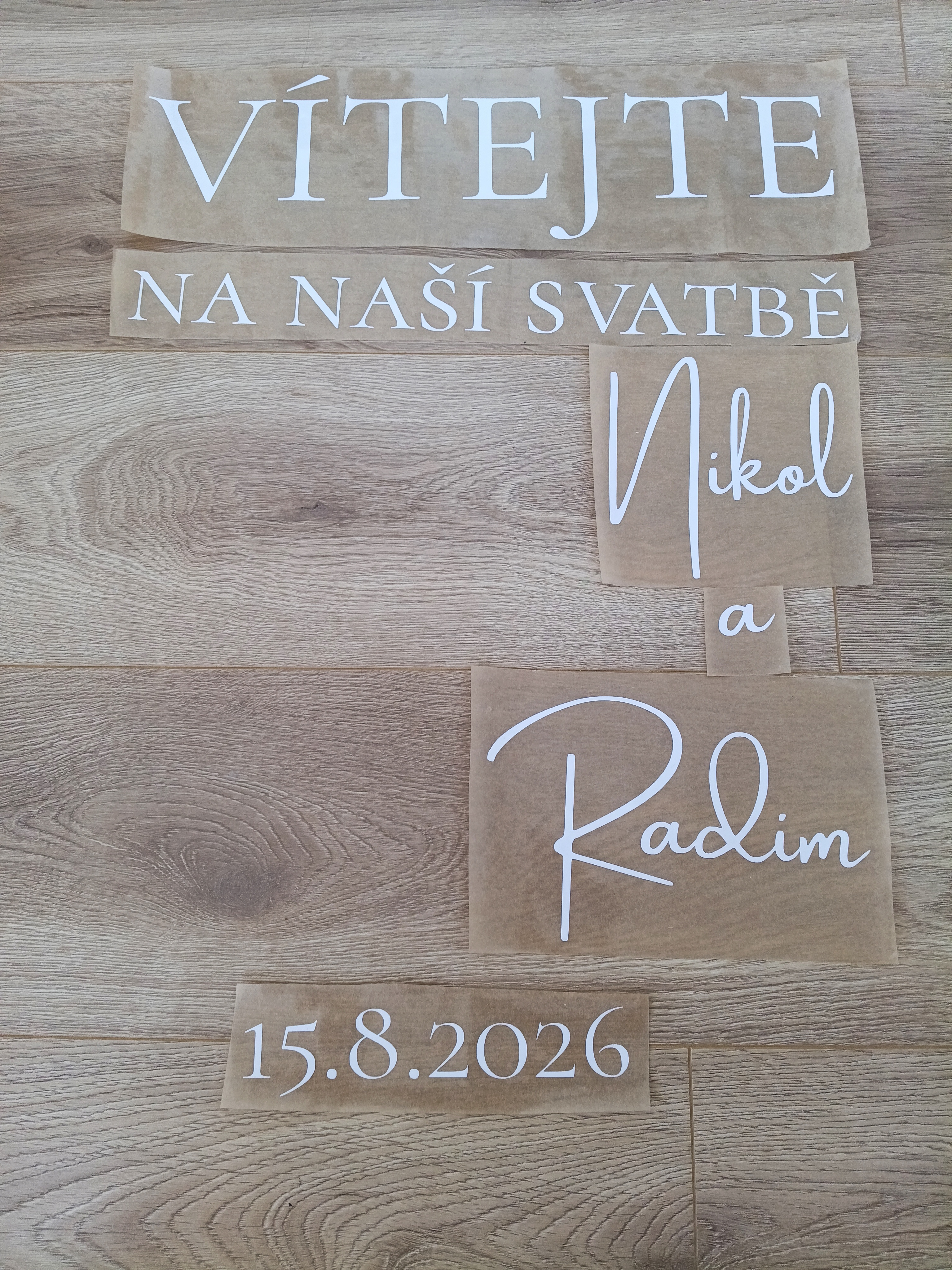 Svatební polep na zrcadlo na míru