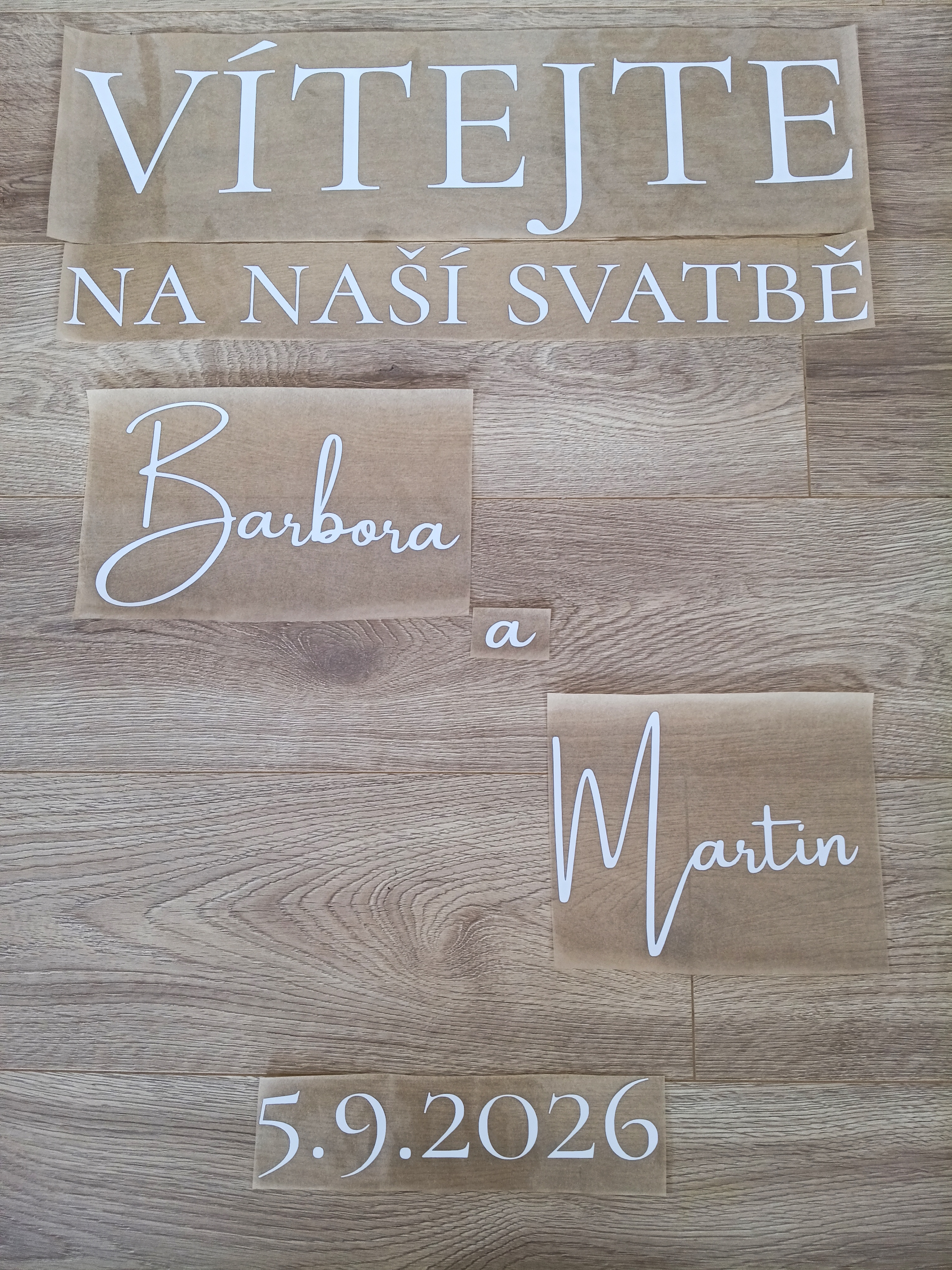 Svatební polep na zrcadlo na míru