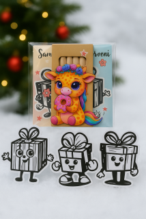 Samolepky k vybarvení - Dáreček