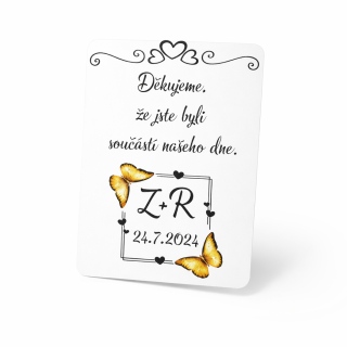 Děkovná kartička - Motýlí něha