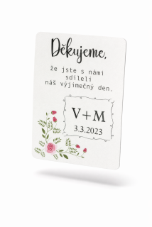 Děkovná kartička - Květinový rám