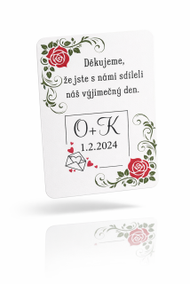 Děkovná kartička - Růže lásky