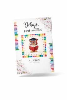 Děkovná kartička Mini čokoláda - Moudrá sova