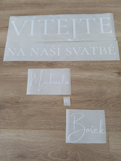 Svatební polep na zrcadlo na míru