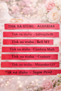 Červená stuha ( černý tisk) - jméno na míru