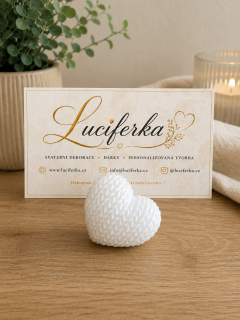 Dekorativní srdíčko - bílé lesklé